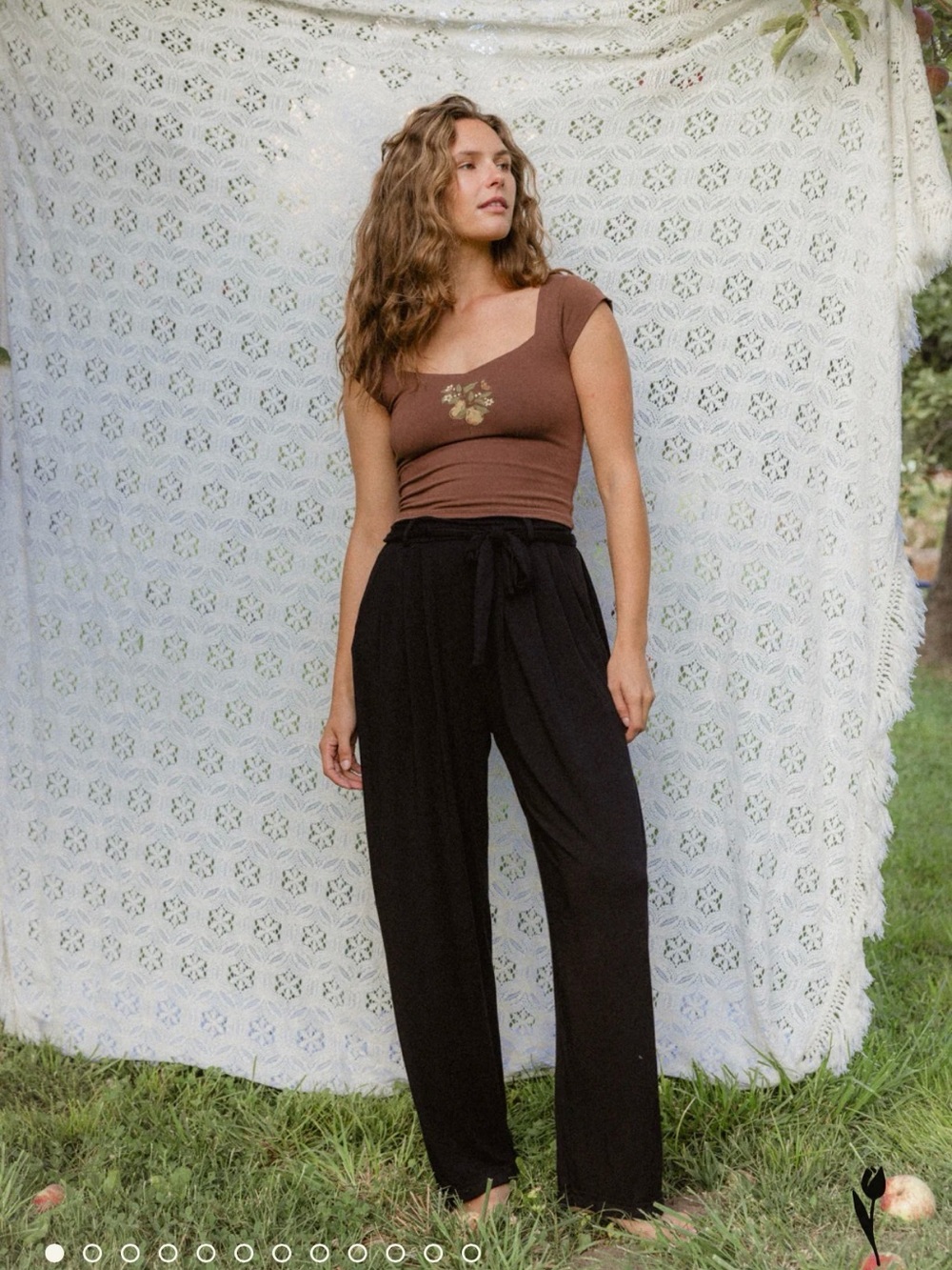 Small Purusha People Black Still Hour Sailor Pants loose strait leg pants
